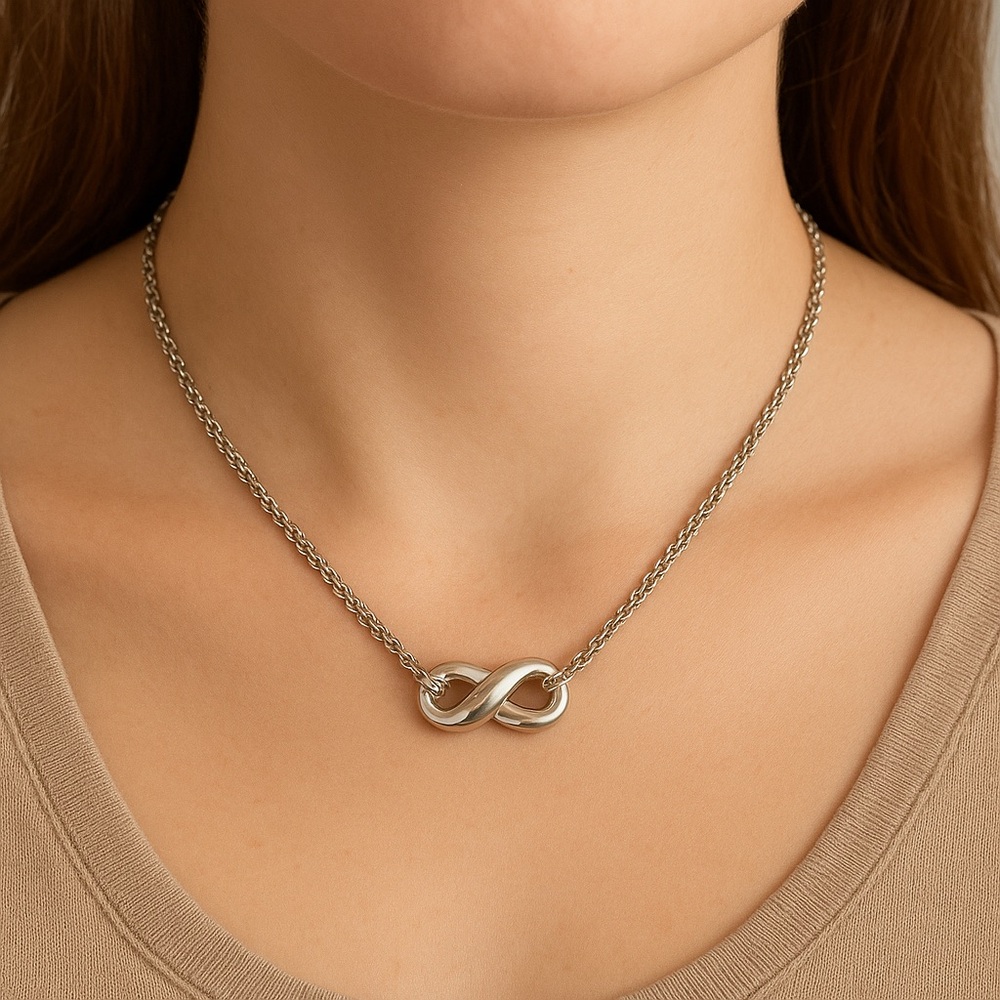 Tiffany & Co Sterling Silver Infinity Pendant Necklace